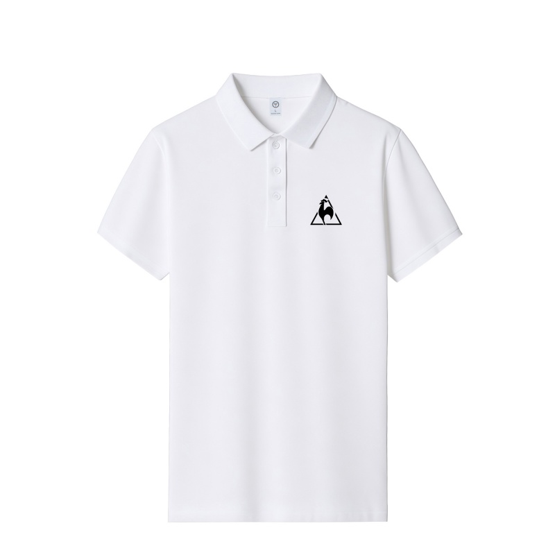 Polo Shirt Pique - 2026年夏 メンズ ピケコットン ラペルポロシャツ 三角形の雄鶏ロゴプリント 半袖