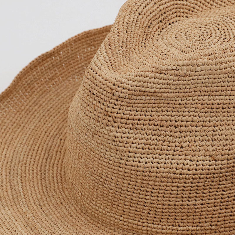 女性のためのナチュラルラフィアストローハット、Brim ou - Bucket Hat Straw のレビューと価格