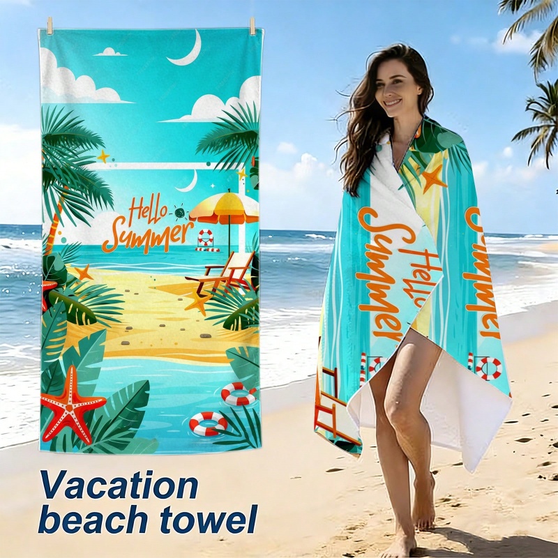 ボヘミアンフローラルコンクパームリーフプリント速乾マイクロフ - Beach Towel Large のレビューと価格