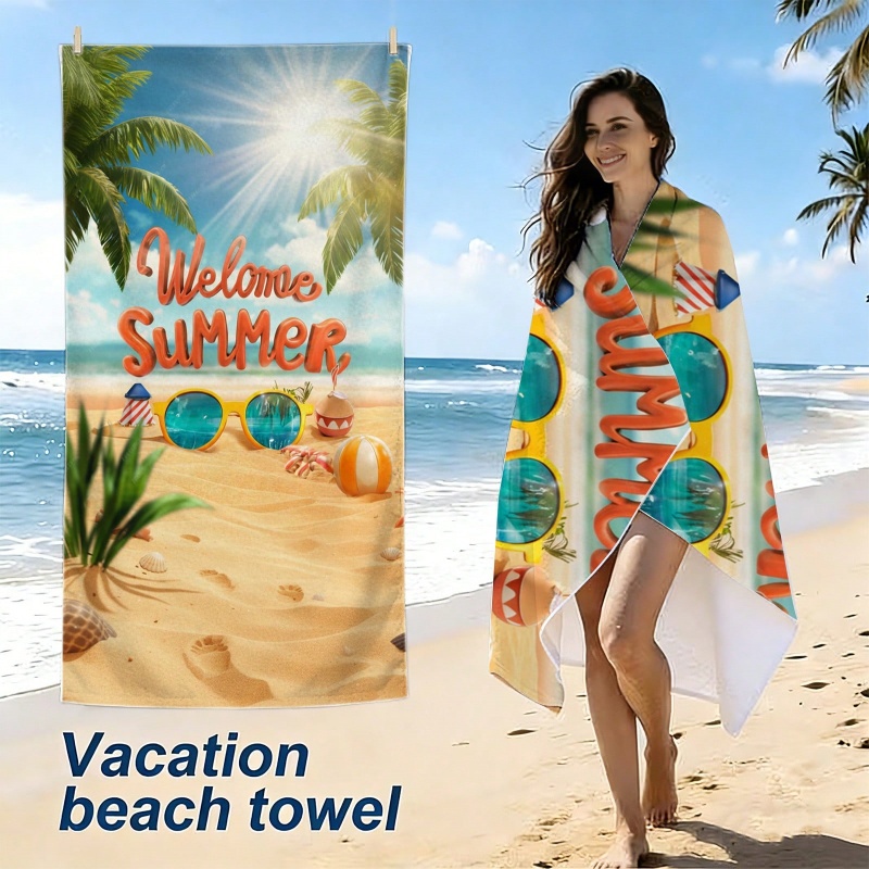 ボヘミアンフローラルコンクパームリーフプリント速乾マイクロフ - Beach Towel Large のレビューと価格