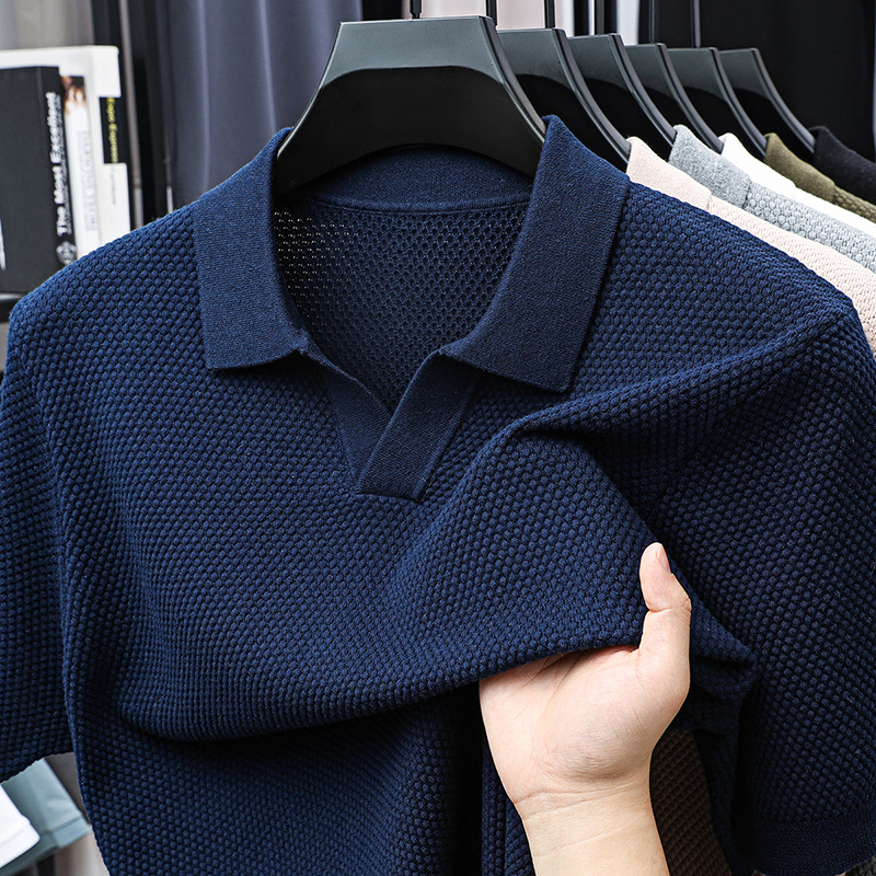 綿100% 半袖ポロシャツ メンズ 襟付きニットTシャツ 高 - Polo Shirt Pique のレビューと価格