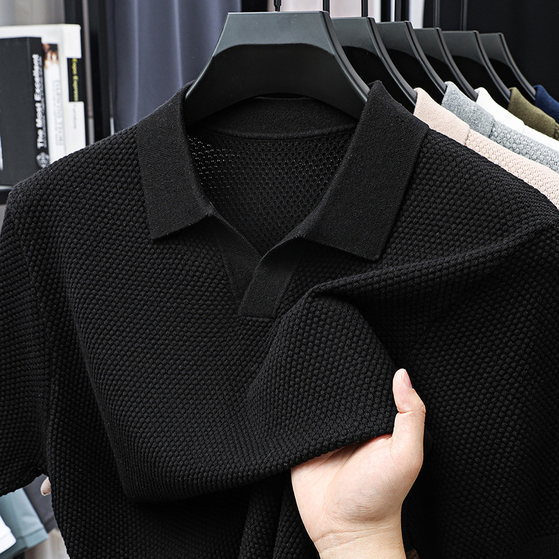 綿100% 半袖ポロシャツ メンズ 襟付きニットTシャツ 高 - Polo Shirt Pique のレビューと価格