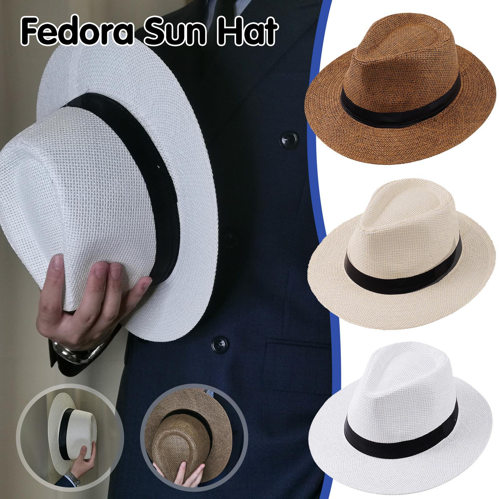 男性夏パナマ麦わら帽子ナチュラルファッショントレンディビーチ - Bucket Hat Straw のレビューと価格