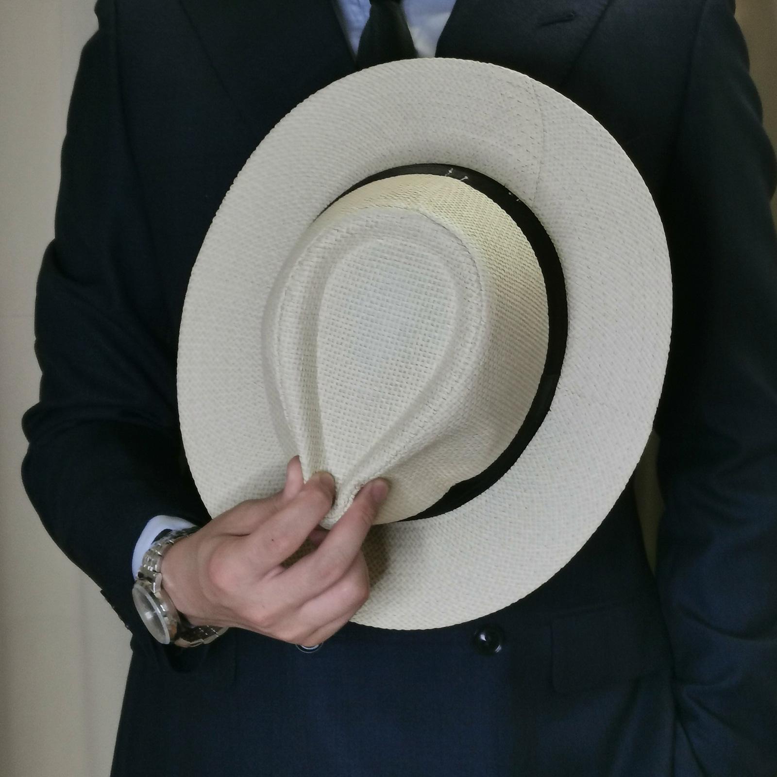 男性夏パナマ麦わら帽子ナチュラルファッショントレンディビーチ - Bucket Hat Straw のレビューと価格