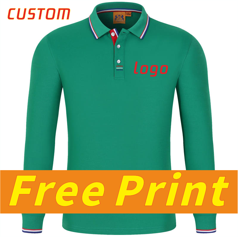 秋の長袖ポロシャツ、カスタムポロ襟付き長袖Tシャツ、プリント - Polo Shirt Pique のレビューと価格