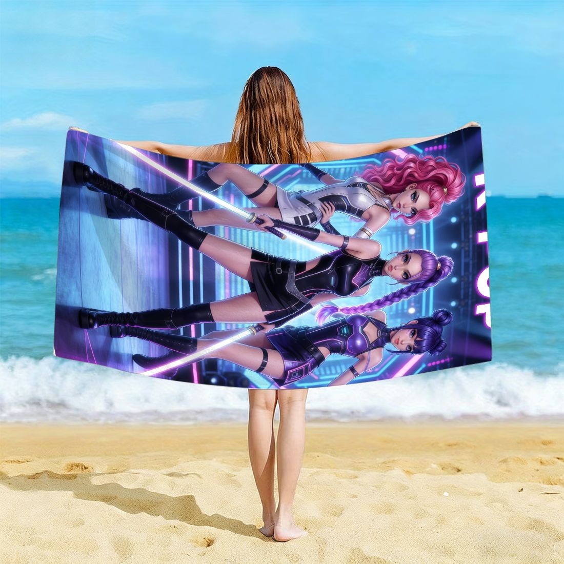 K-Pop アイドルプリント 大型ビーチタオル 速乾性 砂よ - Beach Towel Large のレビューと価格