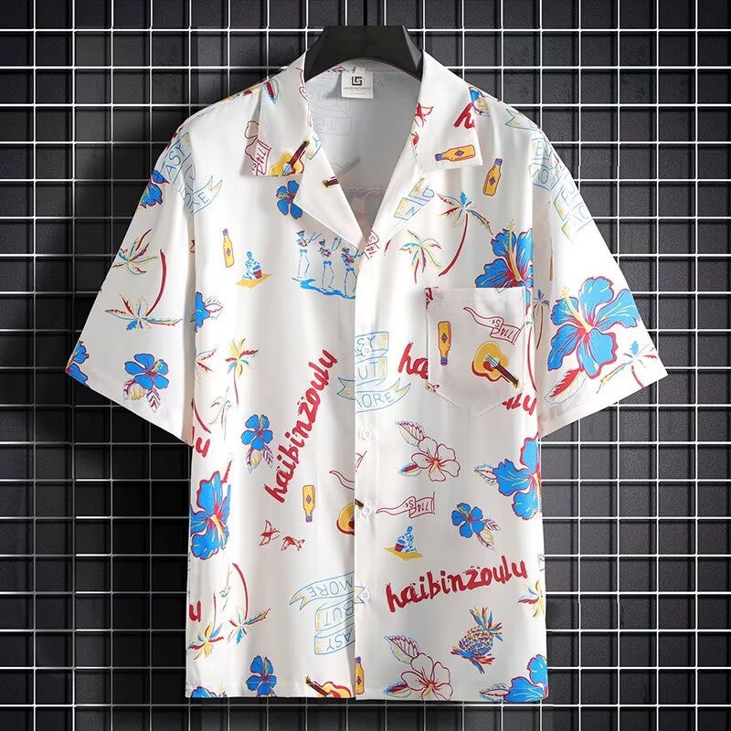 メンズ半袖ビーチシャツとショーツセット,カジュアルリゾート, - Resort Shirt Floral のレビューと価格