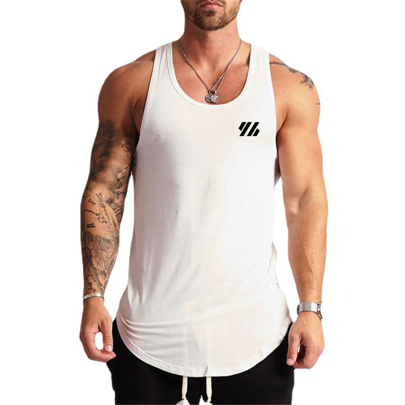 メンズコットンマッスルシャツ,ノースリーブ,ジムタンクトップ - Tank Top Muscle のレビューと価格