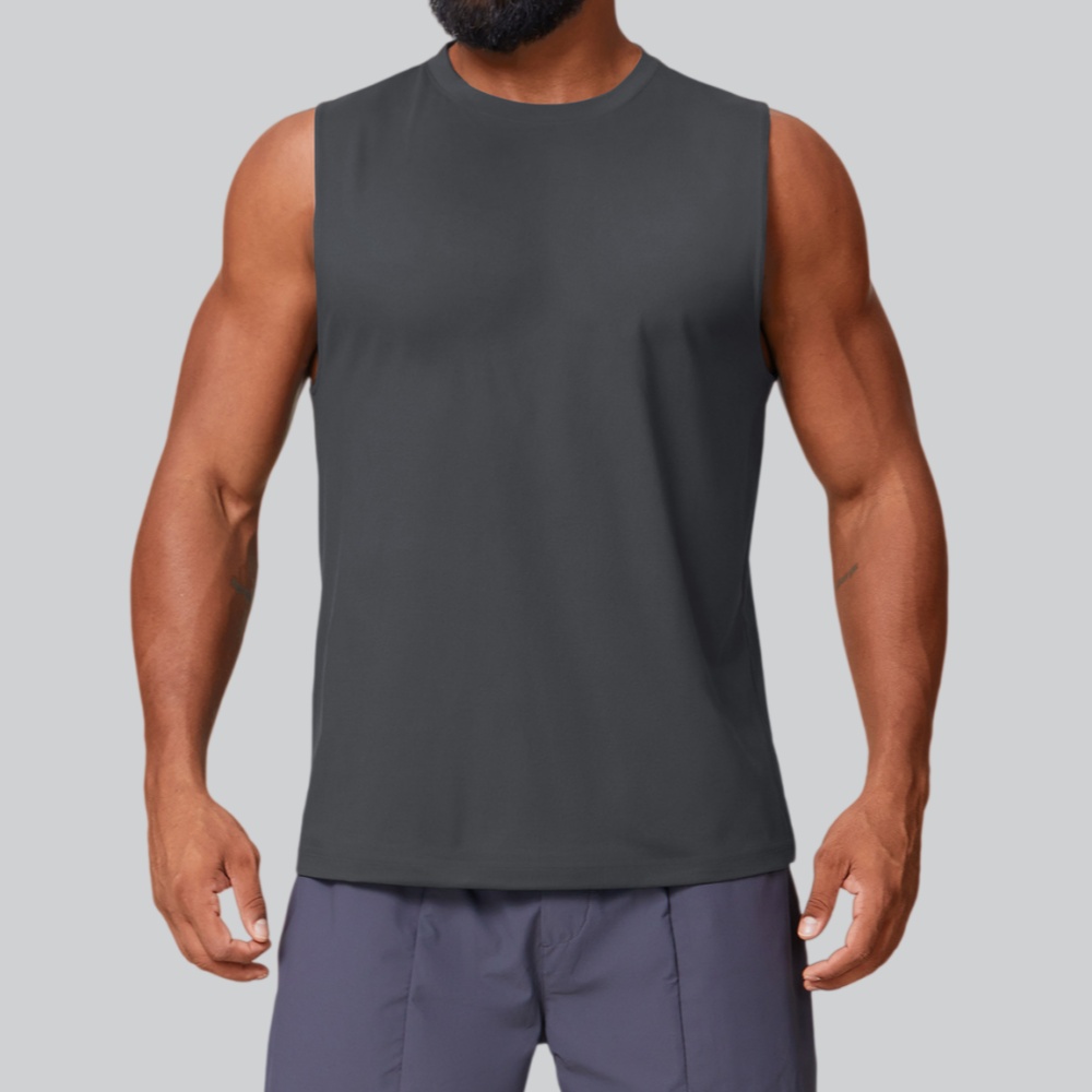 メンズフィットネスタンクトップ夏無地スポーツベストジムトップ - Tank Top Muscle のレビューと価格