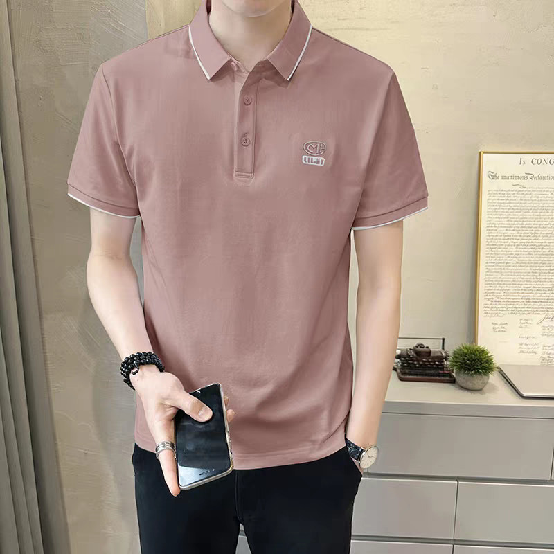 新しいメンズポロシャツ夏半袖襟付きTシャツトレンディジャージ - Polo Shirt Pique のレビューと価格