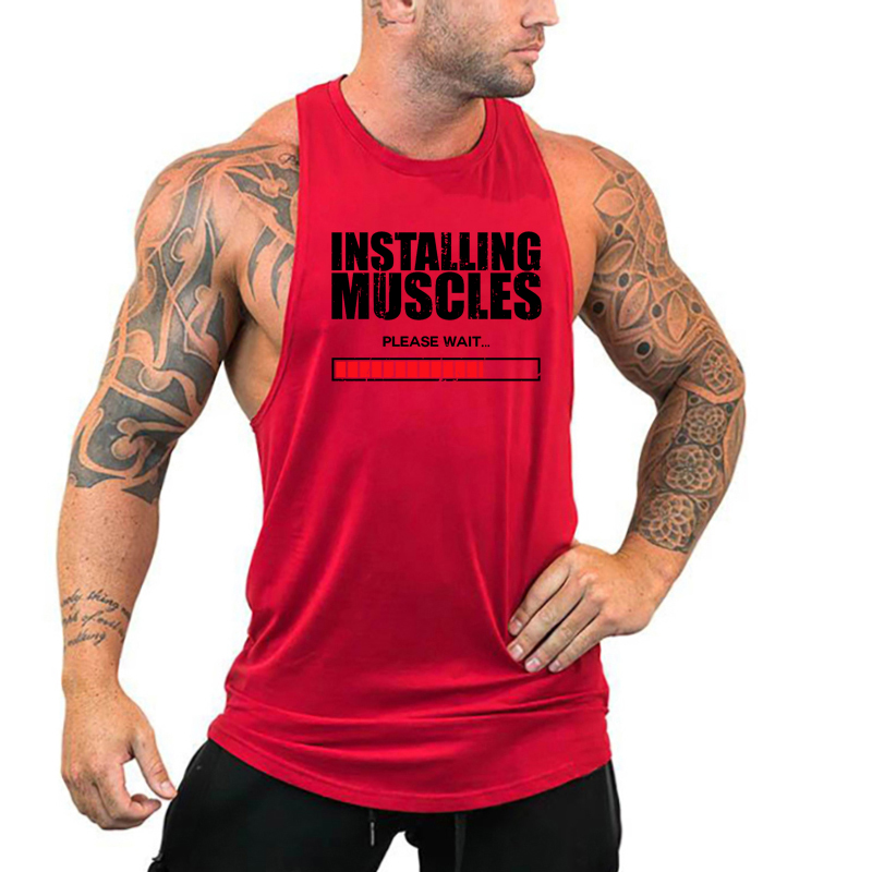 筋肉のインストールお待ちくださいプリントベストジムフィットネ - Tank Top Muscle のレビューと価格