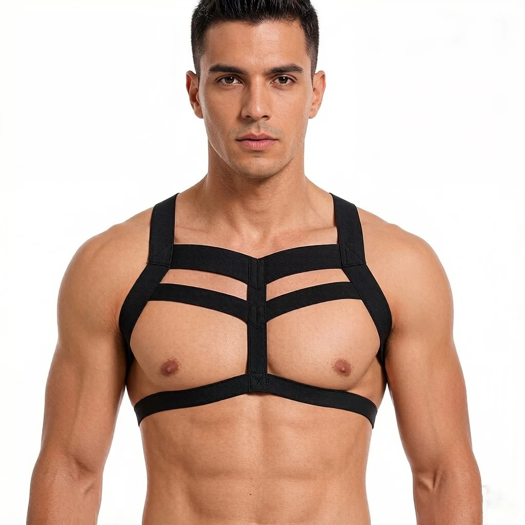 メンズハーネス調節可能なショルダーストラップナイトクラブ弾性 - Tank Top Muscle のレビューと価格