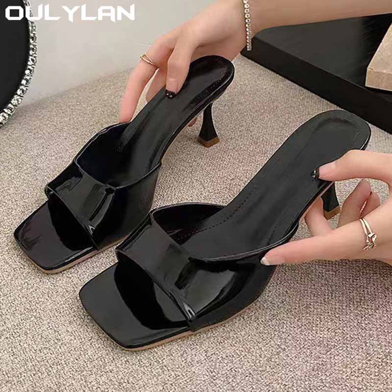 女性の夏の女性のスリッパラッカーレザーハイヒールサンダルプラ - Casual Sandal Leather のレビューと価格