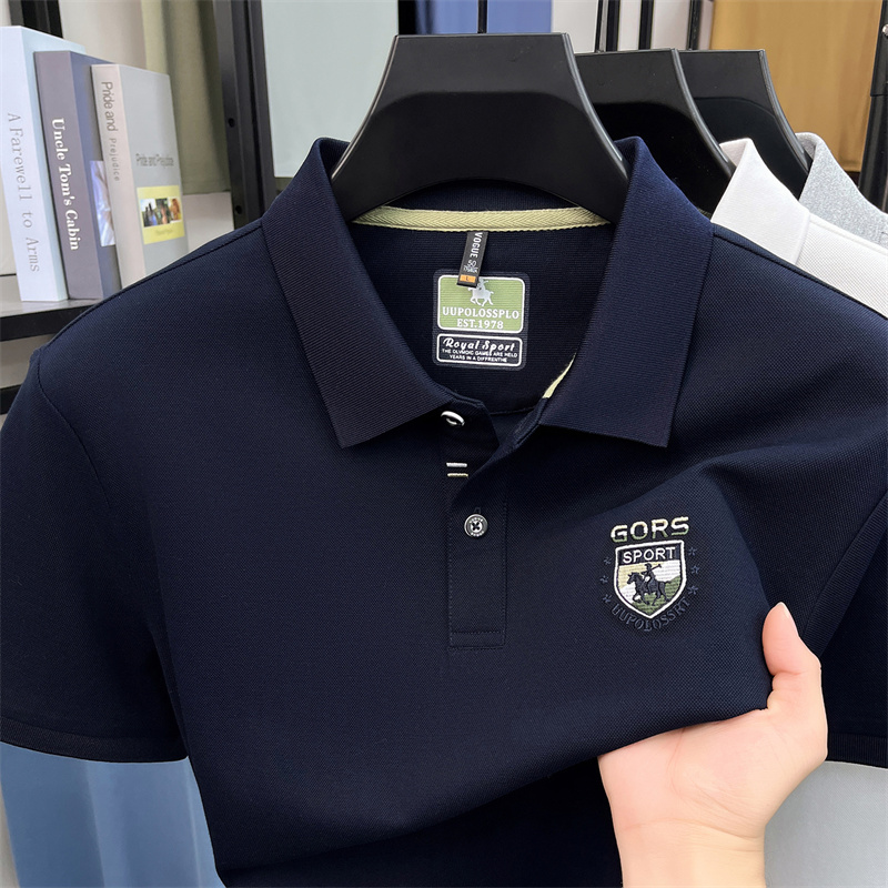 メンズポロシャツ 半袖 刺繍入り ピケニット ホワイト ライ - Polo Shirt Pique のレビューと価格